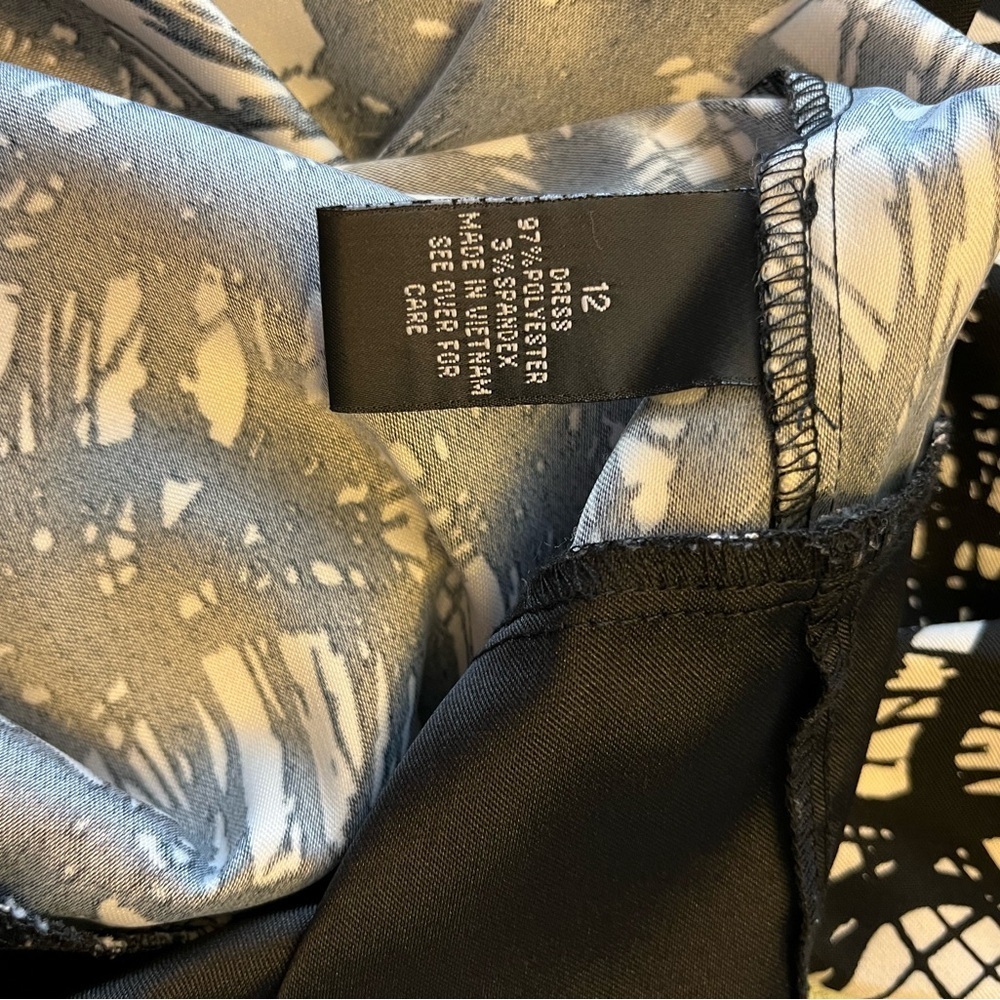 AB Studio Black and White Patterned Midi Dress - Picture 5 of 5